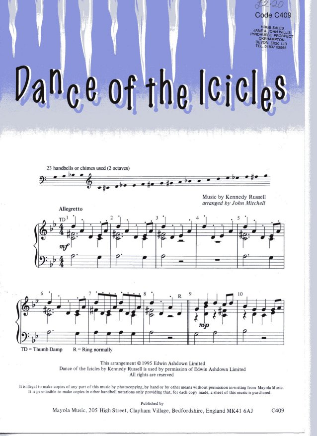 Dance of the Icicles (C409) - 2 Octaves - Staff